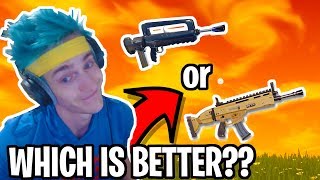NINJA REACTS TO *NEW* BURST RIFLE (FAMAS) VS. SCAR, WHICH IS BETTER?