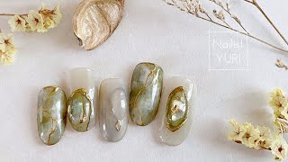 【nail】【ニュアンスネイル】簡単おしゃれな天然石ネイル①
