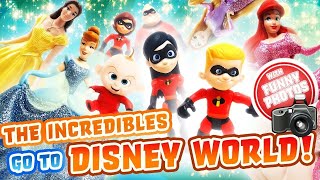 The Incredibles go to Disney World! Starring Baby Jack Jack, Violet, Ariel and Rapunzel