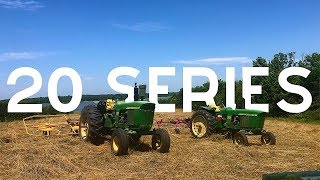 Tedding hay - John Deere 4020 and 3020