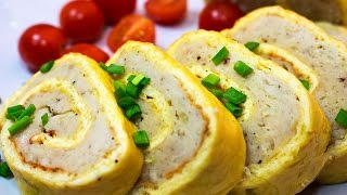Куриный рулет | Как приготовить рулет | Рецепт мясного рулета