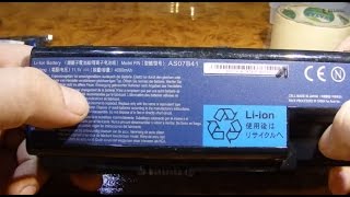 Разборка аккумулятора Acer Aspire 5310 AS07B41, как разобрать АКБ от ноутбука.