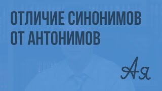 Повторение изученного в 5 классе в разделе «Лексика». Отличие синонимов от антонимов. Видеоурок