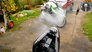 Раскоксовка мотора  на мотоцикле honda cb 600F с помощью воды.