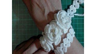 Летняя повязка на голову для девочки или браслет. Вязание крючком для начинающих. Мастер класс