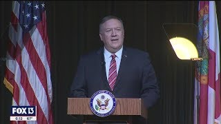 Secretary of State Mike Pompeo rallies Trump supporters in Bushnell