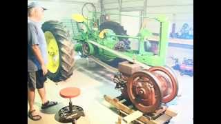 Hit & Miss  engine turning over  John Deere tractor