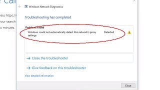 Windows could not automatically detect this network's proxy settings [FIX]