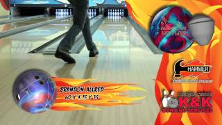 Hammer Arson Low Flare Bowling Ball thrown by Brandon Allred of K&K Bowling Services