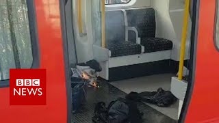 Parsons Green: Video shows burning bag on Tube - BBC News