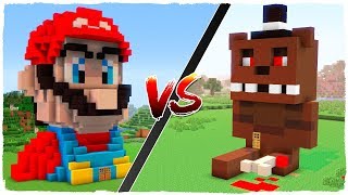 ? Casa de FNAF FREDDY vs casa de SUPER MARIO - MINECRAFT