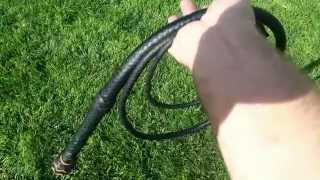 8' Black Deerskin Bullwhip