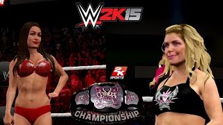 (60fps) Natalya vs.Nikki Bella - Sexy WWE2K15 barefoot Divas Championship Match