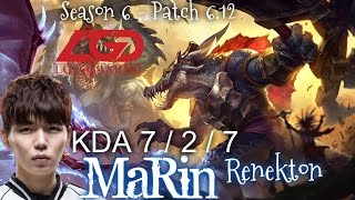 LGD MaRin RENEKTON Top vs Rengar - Patch 6.12 KR | League of Legends