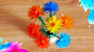 DIY. Чудесная ГЕОРГИНА из коктейльных ТРУБОЧЕК своими руками. Поделки мастер класс