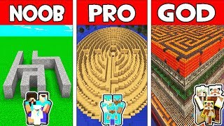 Minecraft - NOOB vs PRO vs GOD : FAMILY MAZE in Minecraft Animation