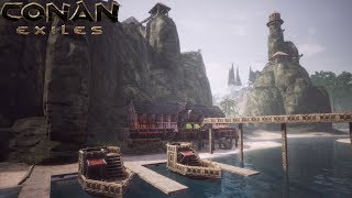 Conan Exiles - Building the Jungle City Docks (Speed Build)