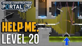 Bridge Constructor Portal : Level 20 Puzzle Solution