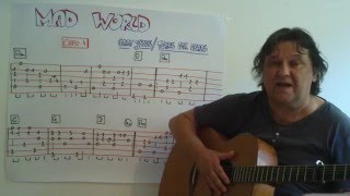 Fingerstyle Guitar Lesson #93: MAD WORLD (Gary Jules)