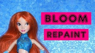 Winx Club Custom Bloom Doll Repaint - Bloom Face-up