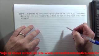 MF -  Desconto simples  - exercícios complementares 1 e 2