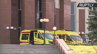 Трансляция от здания Мособлсуда, где произошла перестрелка на процессе по делу «банды ГТА»