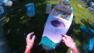 Sawfish kayak, wrapping the stern