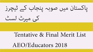 How to Check Tentative  Final Merit List AEO Educators 2018 OTRS All Punjab