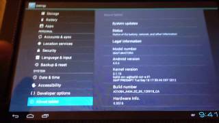 Checking the Version of Android on a Lenovo A2109 9" tablet running ICS (and how to update)