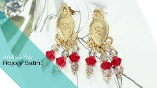 Aprende Cómo Hacer unos Aretes SW Rojo y satín Rápido y Fácil
