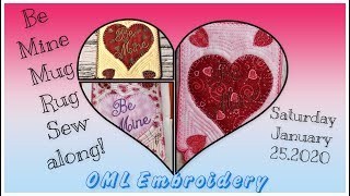 OML Embroidery LIVE!:  in the Hoop ITH Mug Rug - Be mine