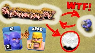 1 ВЫШИБАЛА ПРОТИВ 240 ВАРВАРОВ! КТО СИЛЬНЕЕ?  ЭПИЧНЫЙ VERSUS BATTLE CLASH OF CLANS