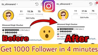 How to Increase INSTAGRAM Followers (2019)| 1000 Followers In 2 Minut With Proof | Technical Booster