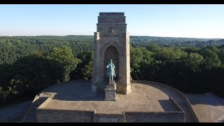 Kaiser Wilhelm Denkmal in Dortmund - Aerial Shot