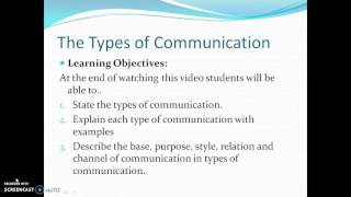 Study of  Types of communication