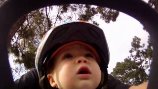 Baby's 1st bike ride on the Yepp Mini child bike seat
