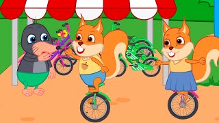 Famille d'Écureuil - Course De Monocycle Vidéos Animé 2021 en Français 13+