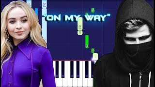 Alan Walker, Sabrina Carpenter & Farruko - On My Way Piano Tutorial EASY (Piano Cover)