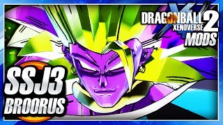 Dragon Ball Xenoverse 2 PC: SSJ3 Broorus DLC Mod Gameplay (SSJ3 Broly & Beerus Streetpass Fusion)