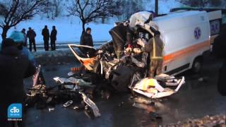 Последствия аварии со "скорой" Харьков Тракторостроителей 02.02.2016