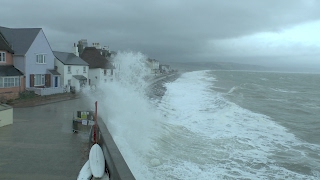 Torcross storms 3/2/17 Gale force winds very high waves storm watch.