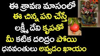 లక్ష్మీ దేవికి ఈ శ్రావణ మాసంలో ఈ విధంగా పూజ చేస్తే|Sravana Masam Lakshmi Devi Pooja Vidhanam Telugu