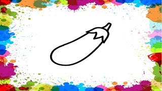 Как нарисовать БАКЛАЖАН/Учим ЦВЕТА/Раскраска для детей/How to draw a EGGPLANT/МУЛЬТИРУМ