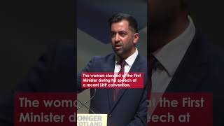 WATCH the moment | Scottish First Minister leaves the stage to speak to heckler.