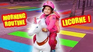 MORNING ROUTINE: JE VAIS A L'ECOLE en LICORNE - DEMO JOUETS
