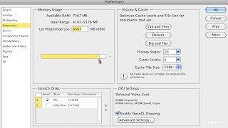 Photoshop Memory Settings & Performance