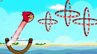 Angry Birds Sling Shot Fun 2 - SHOOTING GAME! SHOOT RED THROUGH ALL RINGS!