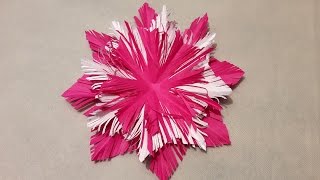 Как сделать пушистую снежинку из бумаги PAPER SNOWFLAKE DIY