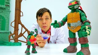 Игры в больницу с Доктор Ой - Черепашки Ниндзя - видео с игрушками!