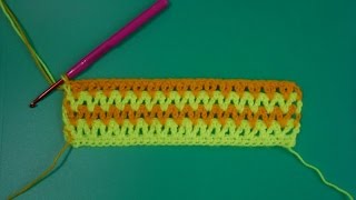 Цветной узор крючком - Color pattern crochet